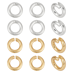 Платиновый & Золотой 12 шт. 2 стили 925 открытые кольца для прыжков из стерлингового серебра, круглые кольца, платиной и золотом, 6x1~1.2 мм, внутренний диаметр: 3~3.3 мм, 6 шт / стиль