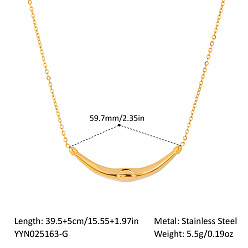 Настоящее золото 18K Лето 304 ожерелья из нержавеющей стали с подвеской в виде бычьего рога для женщин и мужчин, реальный 18 k позолоченный, 15.16 дюйм (38.5 см)