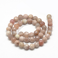 Sunstone Natural Sunstone Beads Strands, Faceted(128 Facets), Round, 4mm, Hole: 1mm, about 100pcs/strand, 15.7 inch