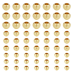 Настоящее золото 18K 300шт 3 стиль латунные кубические бусины, реальный 18 k позолоченный, 2.5~4x2.5~4x2.5~4 мм, отверстие : 1.6~2.5 мм, 100 шт / стиль