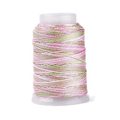 Perlas de Color Rosa 5 rollos 9-cuerdas de nailon trenzado de varias capas con hilo metálico, rosa perla, 0.5 mm, aproximadamente 98.43 yardas (90 m) / rollo