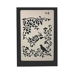Bird Eco-Friendly PET Plastic Hollow Painting Silhouette Stencil, DIY Drawing Template Graffiti Stencils, Bird, 246x160mm