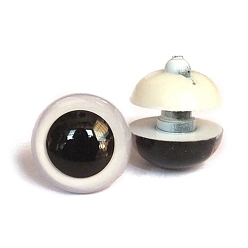 Белый Abs пластиковые глаза куклы, Чучела игрушечных глаз, безопасные глаза, с распоркой, полукруглый, белые, 10 мм