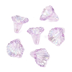 Сливовый Прозрачные колпачки акриловая бисера, AB цвет, цветок, слива, 12x11x9 мм, отверстие : 1.2 мм