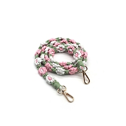 Dark Sea Green Macrame Daisy Cotton Rope & Polyester Weave Bag Handles, for Bag Making, Dark Sea Green, 130x2cm