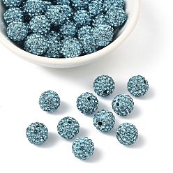 Аквамарин Pave disco бусины, Бусины со стразами, полимерная глина , класс А, аквамарин, С. 13 (1.9~2 мм), 10 мм, отверстие : 1 мм