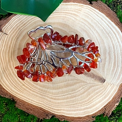 Красный Сплав клипы коготь волос, с естественным сердолика, бабочка, аксессуары для волос для женщин и девочек, красные, 80x50x20 мм