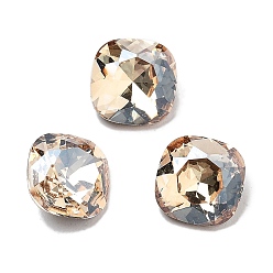 Золотая Тень K 9 кабошоны из стеклянного страза, задние и задние, suqare, золотые тени, 8x8x4 мм