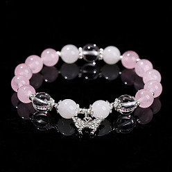 Халцедон Браслеты с подвесками из натуральных бусин халцедона, бабочка, с кубического циркония, внутренний диаметр: 2-1/8 дюйм (5.5 см)