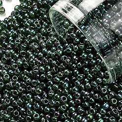 (322) Gold Luster Emerald Тохо 11/0 круглые бусины, японский бисер, (322) изумруд с золотым блеском, 11/0, 2.2 мм, отверстие : 0.8 мм, Около 1110 шт / 10 г