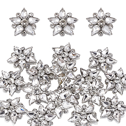 Белый Аксессуары для украшений из нержавеющей стали и стекла, звезда, белые, 29x32x7.5 мм