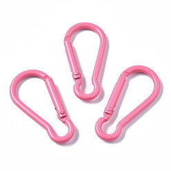 Ярко-Розовый Алюминия скалолазание карабинов, ключевые застежками, ярко-розовый, 46x22.5x4.5 мм, внутренний диаметр: 39x16 мм