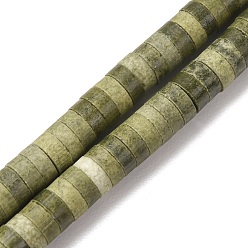 Verde Oliva Oscura Hebras de cuentas de rueda heishi de porcelana mate, cuentas de discos planos de cerámica antigua, verde oliva oscuro, 6x2.5 mm, agujero: 1.2 mm, sobre 162 unidades / cadena, 15.79'' (40.1 cm)