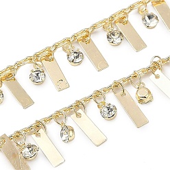 Light Gold Цепочки ручной работы из латуни и страз, для ожерелья браслеты решений, долговечный, пайки, с катушкой, прямоугольные, золотой свет, 3x1.5x1 мм, около 16.40 футов (5 м) / рулон