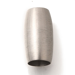 Matte Stainless Steel Color 304 из нержавеющей стали европейские шарики, бусины с большим отверстием, баррель, матовый цвет нержавеющей стали, 20x11 мм, отверстие : 8 мм