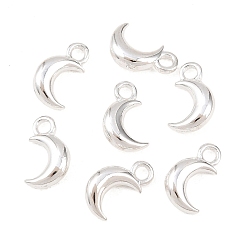 Серебро Подвески из сплава , Луна прелести, серебряные, 10x6x2.5 мм, отверстие : 1.4 мм