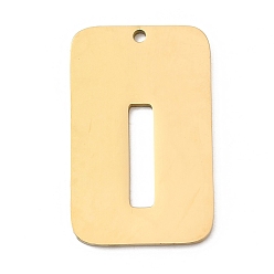 Letter I 304 подвески из нержавеющей стали, прямоугольник с буквой, ионное покрытие (ip), реальный 18 k позолоченный, Буква "i", 33x20x1.5 мм, отверстие : 1.8 мм