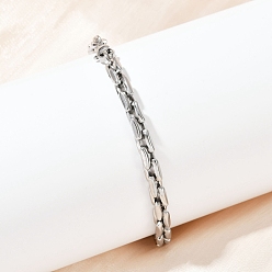 Нержавеющая Сталь Цвет 201 браслет из нержавеющей стали в кубинском стиле для мужчин, цвет нержавеющей стали, 8-1/2 дюйм (21.5 см)