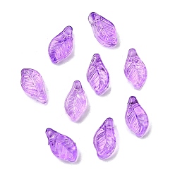 Средняя Орхидея Стеклянные бусины, лист, средне орхидеи, 12x6.5x5 мм, отверстие : 0.8 мм