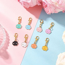 (52) Непрозрачная лаванда Подвесные украшения из эмалевого сплава в виде облака, с карабин-лобстерами , разноцветные, 26 мм