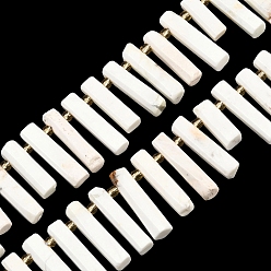 Другие Джасперы Натуральные лимонно-бирюзовые (яшмовые) бусины пряди, колонка, 11~36x6.5~7 мм, отверстие : 1~1.2 мм, около 40~42 шт / нитка, 15.35~15.75'' (39~40 см)