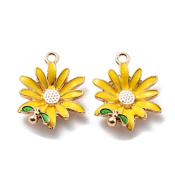 Золотистый Подвески из эмали и сплава, , золотые, 28x21x7 мм, отверстие : 2 мм