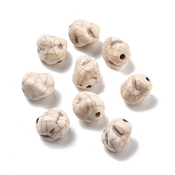 Бланшированный Миндаль Хрустящие непрозрачные акриловые бусины, имитация бирюзовый, самородки, бланшированный миндаль, 10x10x8.5 мм, отверстие : 1.8 мм