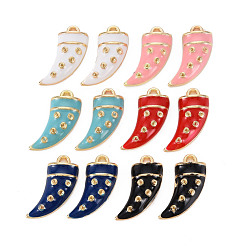 (52) Непрозрачная лаванда Стойки обшивки сплава эмали подвески, без кадмия, без никеля и без свинца, перец, золотой свет, разноцветные, 19.5x13x4.5 мм, отверстие : 1.5 мм