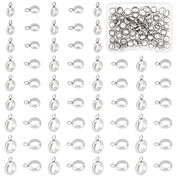 Stainless Steel Color 304 Stainless Steel Tube Bails, Loop Bails, Ring, Stainless Steel Color, 90pcs/box