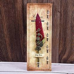 Темно-Красный Перо с ручками из сплава, темно-красный, 260 мм