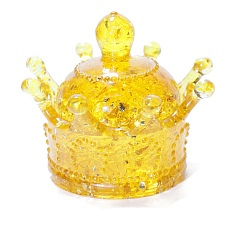 Цитрин Подарочные коробки из смолы, с натуральным цитрином внутри коробок для ювелирных изделий, корона, 78x67 мм