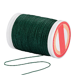 Зеленый Круглый вощеный полиэфирный шнур, для diy craft, зелёные, 0.5 мм, около 131.23 ярдов (120 м) / рулон