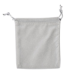 Gray Velvet Jewelry Bags, Gray, 11.8x10cm