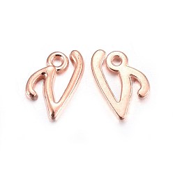 Letter V Подвески из листового золота, стойки покрытие, без кадмия и без свинца, letter.v, 13x8x2 мм, отверстие : 1.5 мм