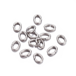 Нержавеющая Сталь Цвет Устойчивы к потускнению 304 открытые соединительные кольца из нержавеющей стали, овальные, цвет нержавеющей стали, 21 датчик, 4x3x0.7 мм, внутренний диаметр: 1.5x2.5 мм
