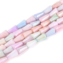 (52) Непрозрачная лаванда Антикоррозийные гальванические стеклянные бусины, имитация драгоценных камней, башня, с покрытием AB цвета, граненые, два тона, разноцветные, 6.5~8x4~5x4~4.5 мм, отверстие : 0.8 мм, около 50~51 шт / нитка, 14.76~15.08'' (37.5~38.3 см)