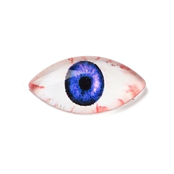 Розовато-лиловый Кабошоны из полупрозрачной смолы для Хэллоуина, злые глаза, розовато-лиловый, 7x14x3 мм