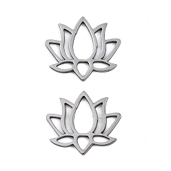 Нержавеющая Сталь Цвет 304 нержавеющей стали кабошонов, лотос, анти-тускнение, цвет нержавеющей стали, 15x17x1 мм