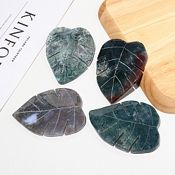 Мосс Агат Натуральный мох украшения дисплей агата, для домашнего офисного стола, лист, 85x60 мм