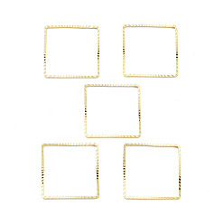 Настоящее золото 24K Латунные бусины в оправе, без кадмия и без свинца, квадратный, реальный 24 k позолоченный, 20x20x1 мм