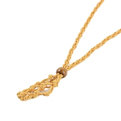 Золотистый Плетеный вощеный шнур, пустой мешочек для макраме, изготовление ожерелья-слайдера, с деревянных бусин, золотые, 34.65x0.28x0.12 дюйм (88x0.7x0.3 см)