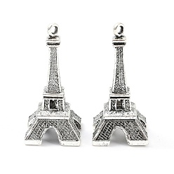 Античное Серебро Подвески из сплава в тибетском стиле , Эйфелева башня, без свинца и без кадмия, античное серебро, 48x22x22 мм, отверстие : 3 мм