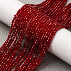 Красный Кошачие глаза, круглые, граненые, красные, 2 мм, отверстие : 0.5 мм, около 174~196 шт / нитка, 14.17~14.57 дюйм (36~37 см)