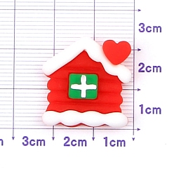 Дом Рождественская серия из непрозрачной смолы декодирует кабошоны, дом, 30x20 мм