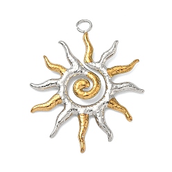 Золотой & Цвет Нержавеющей Стали 304 подвески из нержавеющей стали, солнце, золотые и нержавеющая сталь цвет, 42x34x2.5 мм, отверстие : 3.5 мм