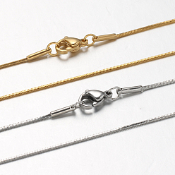 (52) Непрозрачная лаванда 304 из нержавеющей стали змей цепи ожерелья, с карабин-лобстерами , разноцветные, 17.7 дюйм (45 см), 0.9 мм