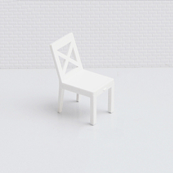 Белый Пластиковые стулья, мини-мебель, украшения для кукольного домика, белые, 40x25 мм