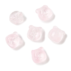 Pink Прозрачная аэрозольная краска стеклянные шарики, медведь, розовые, 10x10x7.5 мм, отверстие : 0.9 мм