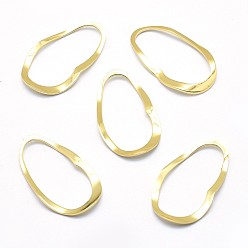Real 18K Gold Plated Brass Linking Rings, Lead Free & Cadmium Free & Nickel Free, Oval, Real 18K Gold Plated, 28x16.5x1mm