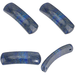 Ляпис-Лазурь 4шт. подвески-коннекторы из натурального лазурита, Ссылки изогнутые трубы, 36~37x10.5~11x5.5~6 мм, отверстие : 1.2 мм